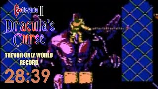 World Record Castlevania III Draculas Curse Trevor Only Speedrun in 2839 [upl. by Audri]