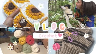 VLOG CROCHET  POCHETTE DE LIVRE MITAINES RATÉS [upl. by Ellebasi]