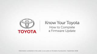 Know Your Toyota  How to Complete a Firmware Update on Toyota Vehicles [upl. by Nylannej]