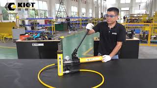 Single Acting Hydraulic Clinder P392 Hand Pump Operation Video [upl. by Frodina]