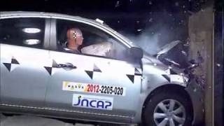 Crash Test 2012  Nissan Latio  Tiida  Versa Full Frontal JNCAP [upl. by Enelez930]