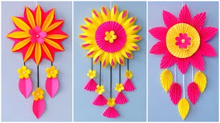 3 Unique Flower Wall Hanging  Quick Paper Craft For Home Decoration  Easy Wall Mate DIY Wall Decor [upl. by Bethel]