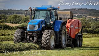 Baling Silage 2023  New Holland tvt155 amp Kuhn Intelliwrap fbp 3135  Rochford Agri [upl. by Branch]