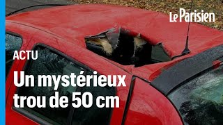 « Un objet venu de l’espace  »  mystère à Strasbourg où le toit d’une voiture a été éventré [upl. by Elden]