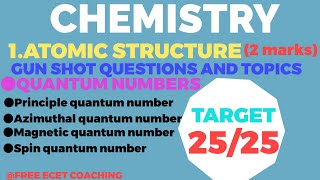 L4 Gunshot questions  Atomic structure  quantum numbers  ecet Chemistry  free ecet coaching [upl. by Octavus]