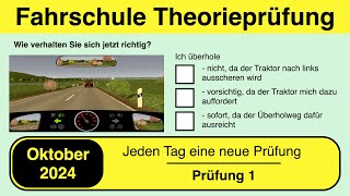 🚘 Führerschein Theorieprüfung Klasse B 🚗 Oktober 2024  Prüfung 1🎓📚 [upl. by Conlin987]