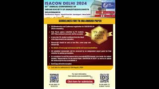 63rd ANNUAL CONFERENCE OF INDIAN SOCIETY OF ANAESTHESIOLOGISTS DELHI BRANCH ISACON DELHI 2024 [upl. by Sina]