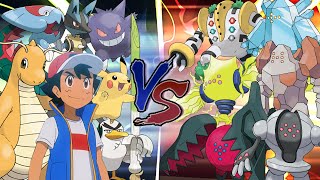 Legendary Pokemon Battle Ash Vs Legendary Giants [upl. by Myca]