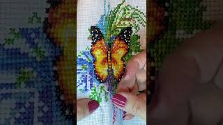 Butterfly  chart by Design Works crossstitch flosstube [upl. by Nohsar791]