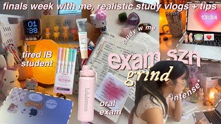 🧷✧˚🎀 full week STUDY VLOG intense  surviving finals note taking study tips IB highschool jr [upl. by Ytirahs]