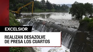 Para evitar nuevas inundaciones limpian la presa Los Cuartos en Naucalpan [upl. by Mehsah845]