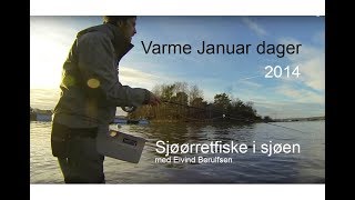 Sjøørretfiske i sjøen  Varme Januar dager 2014 Med Eivind Berulfsen [upl. by Sung]