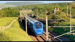 Lumo 803 005 passes through Berwickshire at speed [upl. by Nairehs]