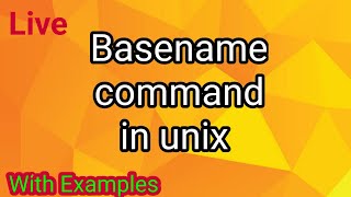 basename command in Unix  Priya  2021 [upl. by Paehpos200]