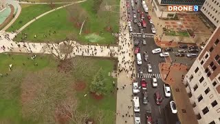 Drone 8 over Operation Gridlockquot protest in Lansing [upl. by Ferriter]