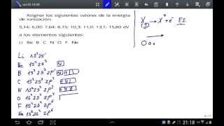 Energía de ionización Be y N [upl. by Mcknight]