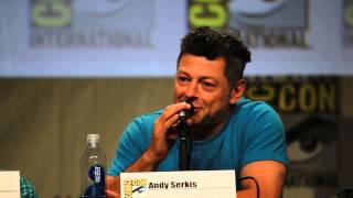 Andy Serkis does Smeagol voice  The Hobbit Panel ComicCon 2014 [upl. by Ettegirb]