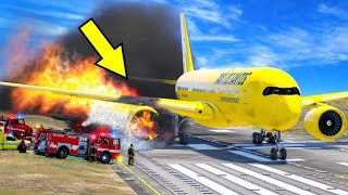 Qatar Airplane A380 Airbus Crash After a Runway Accident  GTA V [upl. by Acireit256]