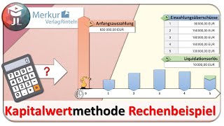 Kapitalwertmethode Rechenbeispiel Beispielaufgabe Merkur Verlag [upl. by Odnomor]