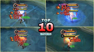 TOP 10 BEST MARKSMAN FOR 2024  MOBILE LEGENDS [upl. by Efinnej]