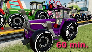 Private Train and Tractor That is Turbo Powerful Tractors and Big Paint Tubs  New Game Objects [upl. by Evania]