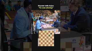 Keymer Points Out Win to Arjun chess shorts [upl. by Ariaec]