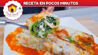 Canelones de espinaca MASA EN LICUADORA deliciosos y fáciles [upl. by Akirahc]