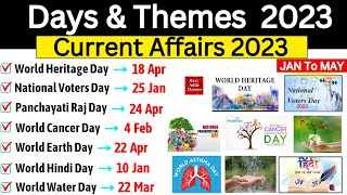 Days and Themes 2023 Current Affairs  Jan to May Important Days amp Theme 2023  Days amp Theme Tricks [upl. by Anyrtak]