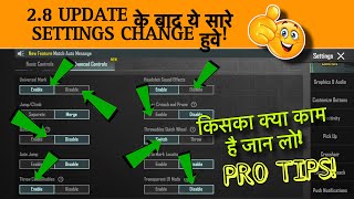 ☑️ PUBG MOBILE 28 UPDATE NEW BASIC  CONTROL SETTINGS GUIDE WITH TIPS amp TRICKS  PUBG KA SETTINGS🔥 [upl. by Zetta]