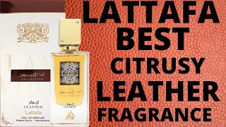 Ana abiyedh leather LATTAFA Best leather perfume  citrusy leather [upl. by Ahsehyt986]