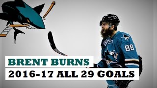 Brent Burns 88 ● ALL 29 Goals 201617 Season HD [upl. by Ardnassak]