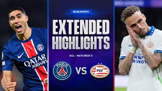 PSG vs PSV Extended Highlights  UCL League Phase MD 3  CBS Sports Golazo [upl. by Hoo]