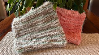 Scrubby Dish Cloth OR Skin Exfoliating Cloth  Addi Sentro Circular Knitting [upl. by Nyltiac]