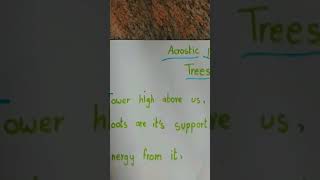 Acrostic poem on trees [upl. by Carlton]