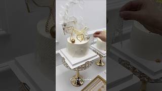 Edible Cake Lace Decorating Idea StepbyStep Tutorial shorts cake [upl. by Ryley]