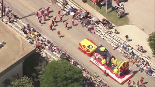 WATCH Aerial view of 2023 Battle of Flowers Parade in downtown San Antonio [upl. by Bernardo520]