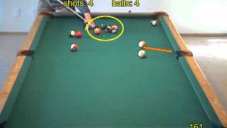 Pool and billiards quotLoopquot game and drill for practicing carom shots from VEPP V NV C18 [upl. by Salocin58]