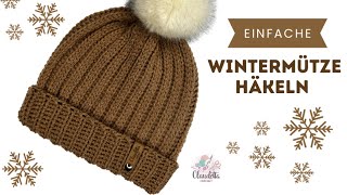 Einfache Wintermütze häkeln ❄️ [upl. by Kinghorn]