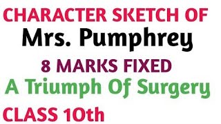 character sketch of Mrs pumphrey class 10th moments chapter 1quot The Truimph of Surgery [upl. by Dam]