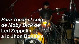 Como tocar el solo de Jhon Bonham Mobi Dick de Led Zeppelin Bateria 2da parte [upl. by Ecinreb17]