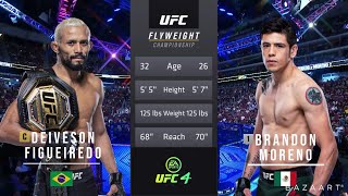 Deiveson Figueiredo vs Brandon Moreno  UFC 263 Full Fight Highlights  UFC Flyweight Title UFC 4 [upl. by Emerej]