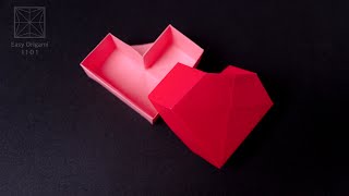 ORIGAMI HEART BOX WITH A LID [upl. by Aiyekal932]