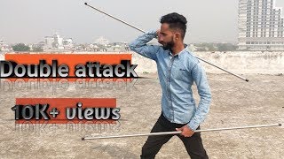 how to spin double bo staff in hindi  लाठी चलाना सीखें double attack tutorial BS Arena [upl. by Atiken907]