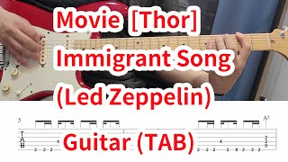 Thor Ragnarok Immigrant Song Led Zeppelin guitar TAB 영화 토르 주제곡 [upl. by Drucilla]