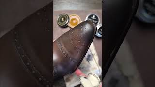 How to polish a leather shoes 1 Polishing wax EN [upl. by Yrellih]