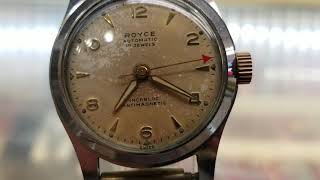 Vintage Royce Automatic Watch 17 Jewels Incabloc [upl. by Werd]