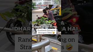 Sitting On Strangers Bikes Prank 🤣 shorts [upl. by Nahtan339]