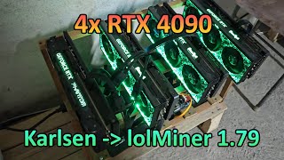 4x RTX 4090  Karlsen Hashrate amp Profit lolMiner 179 [upl. by Chang142]