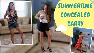 SUMMERTIME CONCEALED CARRY  How to carry and DRAW from different outfits and holsters [upl. by Rednirah]