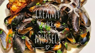 Easy Mussels recipe with garlic and cream [upl. by Atrebla]